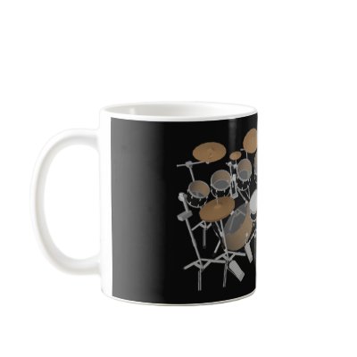 Black 10 Piece Drum Kit - Coffee Mug by spiritswitchboard