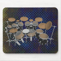 Black 10 Piece Drum Set: Black Mousepad: Drums Kit by spiritswitchboard Black 10 Piece Drum Set: Black Mousepad: Drums Kit