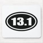 Black 13.1 Half Marathon Oval Mouse Pad