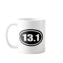 Black 13.1 Half Marathon Oval Mug