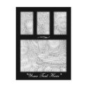 Black 4 Square Template postcards