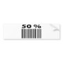 black 50 per cent barcode icon bumper stickers