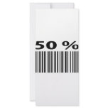 black 50 per cent barcode icon custom rack cards