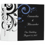 Black aand White with Periwinkle Swirl binders