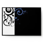 Black aand White with Periwinkle Swirl Envelopes