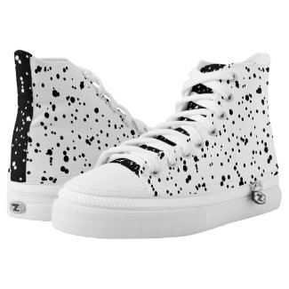 Black Abstract Paint Splatter Modern Pattern Printed Shoes