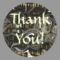 Black Abstract Thank You! stickers