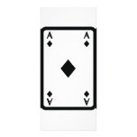 black ace of diamonds icon rack card design