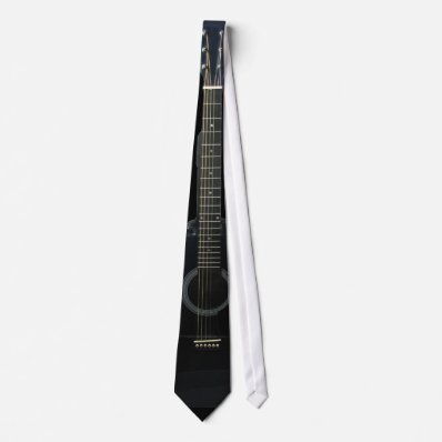 Black Acoustic Guitar Music Tie
