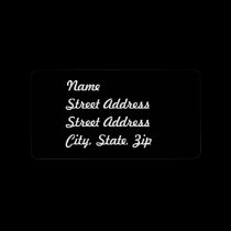 Black Address Sticker labels