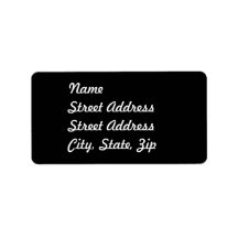 Black Address Sticker Personalized Address Labels