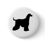 Black Afghan Hound Dog Pinback Button