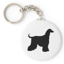 Black Afghan Hound Dog Key Chain