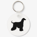 Black Afghan Hound Dog keychains