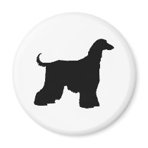 Black Afghan Hound Dog Fridge Magnet