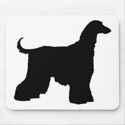 Black Afghan Hound Dog Mouse Mats by dogsandhorses