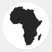 black africa shape sticker
