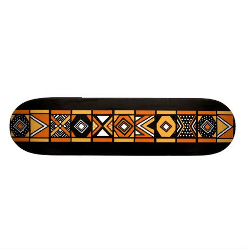 Black African art pattern skateboard Zazzle