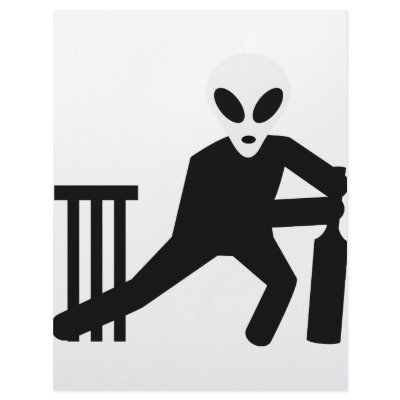 black alien cricket icon letterhead design by TomaniacLines