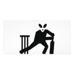 black alien cricket icon photo greeting card