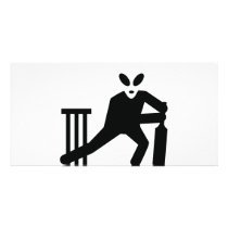 black alien cricket icon photo greeting card