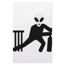 black alien cricket icon stationery