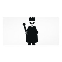 black alien king icon photo greeting card