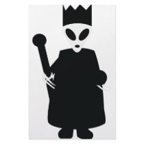 black alien king icon stationery