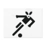 black alien soccer icon postcards