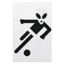 black alien soccer icon stationery