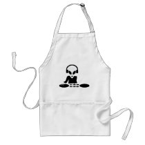 black alien turn tables dj icon apron