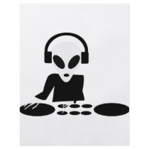 black alien turn tables dj icon flyers