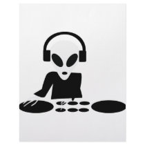 black alien turn tables dj icon letterhead