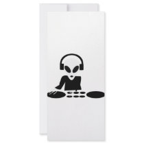black alien turn tables dj icon rack card design