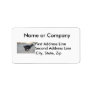 Black alpine goat doe running away to right custom address label