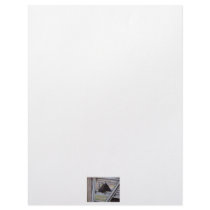 Black alpine goat doe waiting at metal gate letterhead template