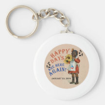 Black Americana Obama Happy Days Are Here Again Keychain