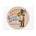 Black Americana Obama Happy Days Are Here Again postcards
