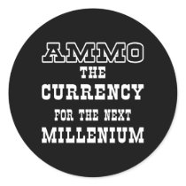Black Ammo Currency Next Millenium Round Stickers