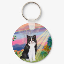 Black &amp; White Cat - Cloud Angel keychains