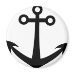 black anchor icon fridge magnets