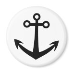 black anchor icon fridge magnet