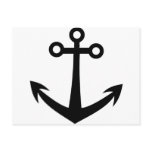 black anchor icon postcard