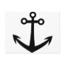 black anchor icon postcard