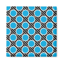 Black and Aqua Polka Dots magnets by naturetees Black and Aqua Polka Dots magnets