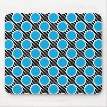 Black and Aqua Polka Dots mousepads