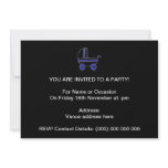 Black and Blue Baby Stroller. Invitation
