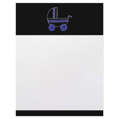 Black and Blue Baby Stroller. Letterhead Design by Graphics_By_Metarla