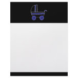 Black and Blue Baby Stroller. Letterhead Design