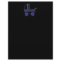 Black and Blue Baby Stroller. Letterhead Template